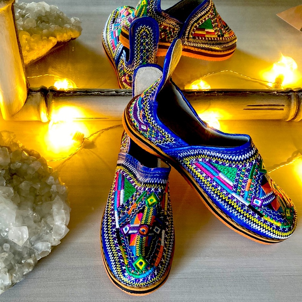 Handmade, hand stitched Moroccan flats